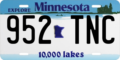MN license plate 952TNC