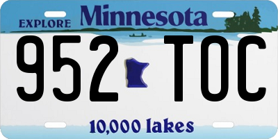 MN license plate 952TOC