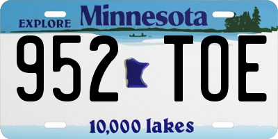 MN license plate 952TOE