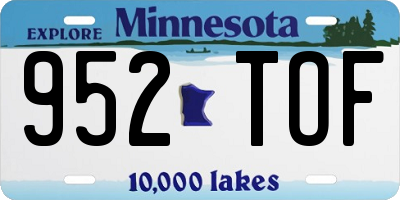 MN license plate 952TOF
