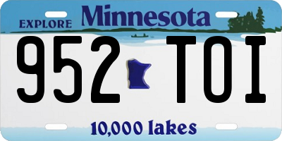 MN license plate 952TOI