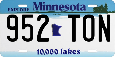 MN license plate 952TON