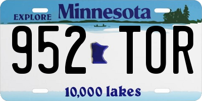 MN license plate 952TOR