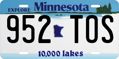 MN license plate 952TOS