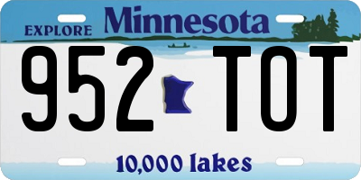 MN license plate 952TOT