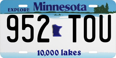 MN license plate 952TOU
