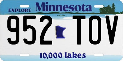 MN license plate 952TOV