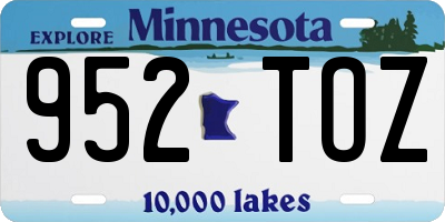MN license plate 952TOZ