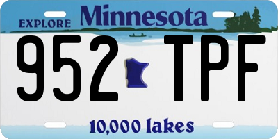 MN license plate 952TPF