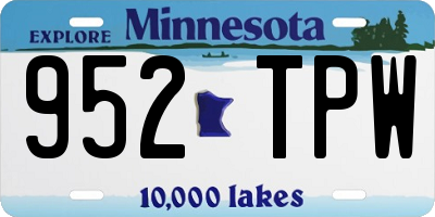 MN license plate 952TPW