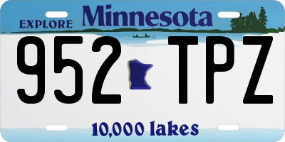 MN license plate 952TPZ
