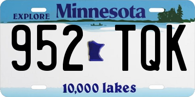 MN license plate 952TQK