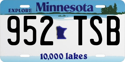 MN license plate 952TSB