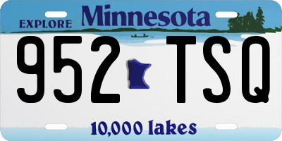 MN license plate 952TSQ