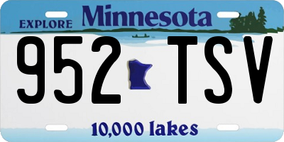MN license plate 952TSV