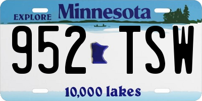 MN license plate 952TSW