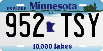 MN license plate 952TSY