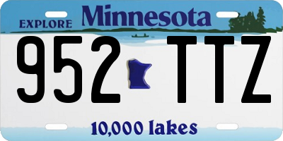 MN license plate 952TTZ
