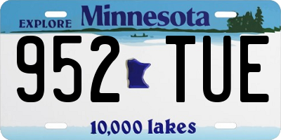 MN license plate 952TUE
