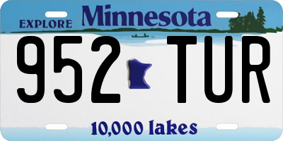 MN license plate 952TUR