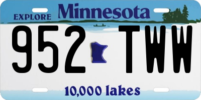 MN license plate 952TWW