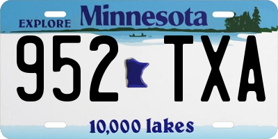 MN license plate 952TXA