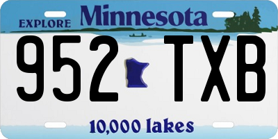 MN license plate 952TXB