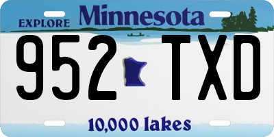 MN license plate 952TXD