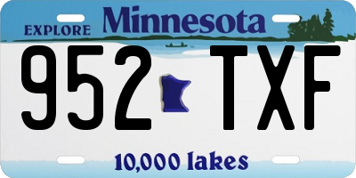 MN license plate 952TXF