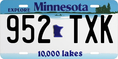MN license plate 952TXK