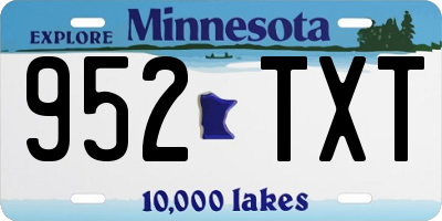 MN license plate 952TXT