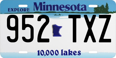 MN license plate 952TXZ