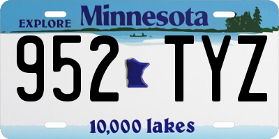 MN license plate 952TYZ