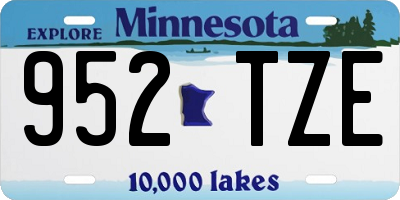 MN license plate 952TZE