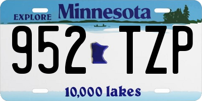 MN license plate 952TZP