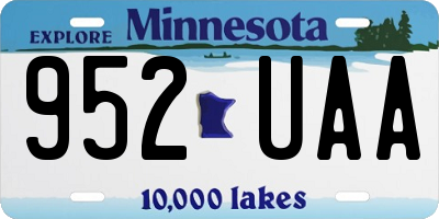 MN license plate 952UAA
