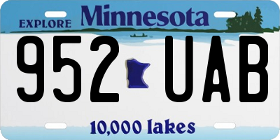 MN license plate 952UAB