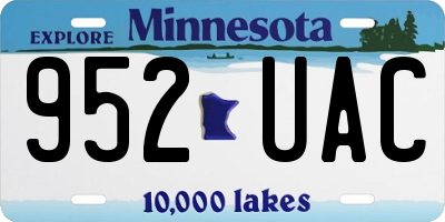 MN license plate 952UAC