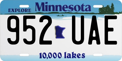 MN license plate 952UAE