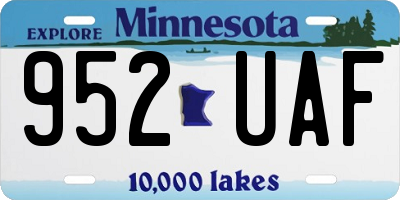MN license plate 952UAF