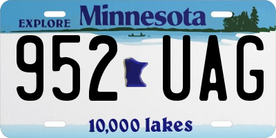 MN license plate 952UAG