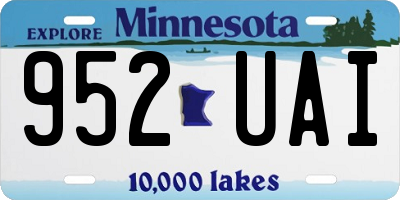 MN license plate 952UAI