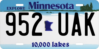 MN license plate 952UAK