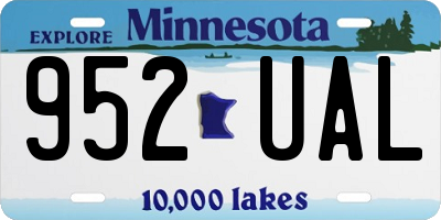 MN license plate 952UAL
