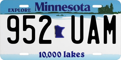 MN license plate 952UAM