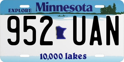MN license plate 952UAN