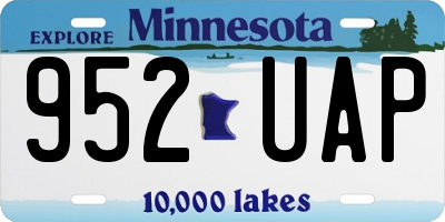MN license plate 952UAP
