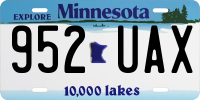 MN license plate 952UAX