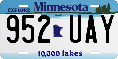MN license plate 952UAY