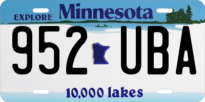 MN license plate 952UBA